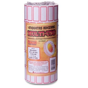 ETIQUETA ADESIVA MULTI-USO FITACREL N°06 39X20MM PC.C/5RL'S (2.500ETIQS)