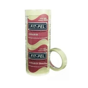 0006 - 13 ROLOS DE  FITA ADESIVA 18MMX50M  PC. C/13UN  CR  FIT PEL