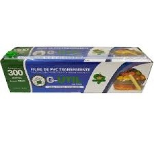 FILME PVC P/ALIM G-UTIL 28CMX300M CX C/TRILHO CORTANTE – GUARUFILME