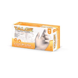 LUVA DE LATEX COM PO TAM.M  C/100UN - TALGE