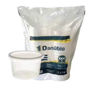 POTE REDONDO C/TPA 1000ML PP DANUBIO- PC.24CJ - P/MICRONDAS -  FECHA FACIL